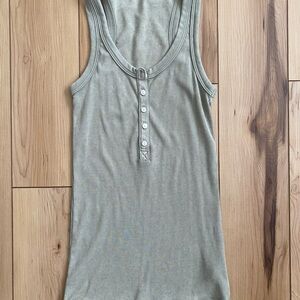 American Eagle Olive Green Ribbed Tank Top